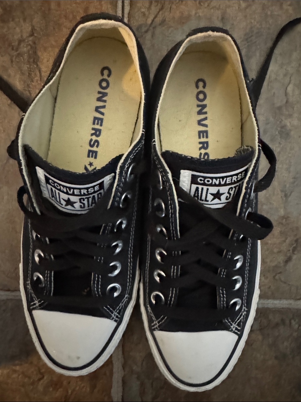 Converse Black and White Low Top Canvas Sneakers - Picture 2 of 6
